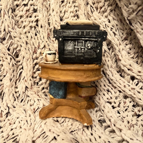 Miniature Typewriter on Wooden Table Figurine - Picture 2 of 5